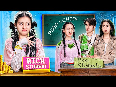 First Day Of Rich Baby Doll In Poor School #2 - Funny Stories About Baby Doll Family