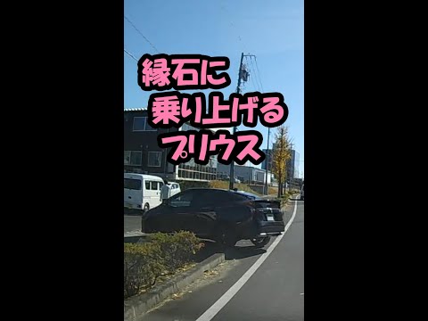 【ドラレコ】縁石に乗り上げるプリウス、対向車が来ているのにセンターラインからはみ出して大回りしたのに #shorts