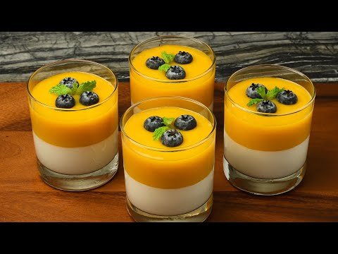 Tropical Panna Cotta in 10 minutes! A magical match of mango and coconut!