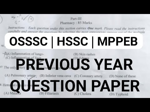 Pharmacist exam preparation | OSSSC previous year question paper @MANISH06