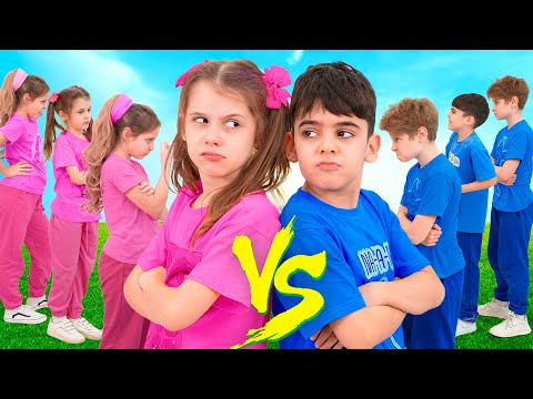 Boys vs Girls Challenge for kids with Eva and Friends