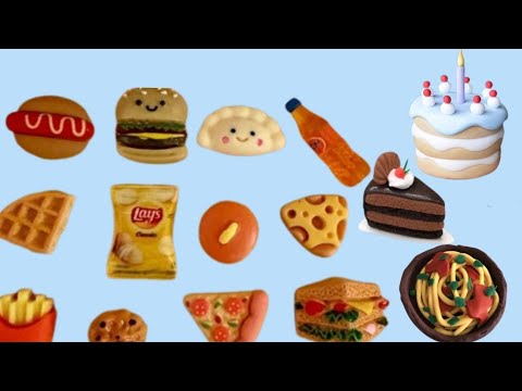 DIY how to make realistic miniature food 😋🍩🍔🍕🧋|polymer clay art|@RiazHussainarts