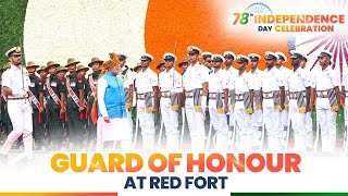 PM Modi inspects the Guard of Honour at Red Fort on 78th Independence Day 2024