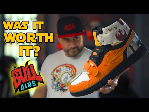 Bull Airs Star Wars Red 5 Luke Skywalker Sneakers - Custom Air Jordan 1s!