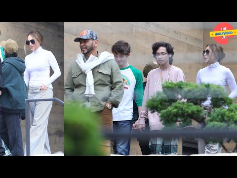 JENNIFER LOPEZ WAS SEEN LEAVING LUNCH AT NOBU IN MALIBU WITH HER MANEGER AND THE KIDS.