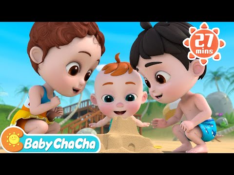 We're at the Beach | Beach Song | Song Compilation + Baby ChaCha Nursery Rhymes & Kids Songs