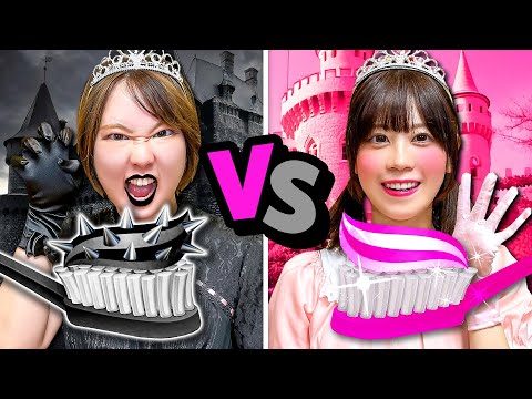 24時間 ピンク vs 黒だけで生活！色を集めてハッピーになろう♪ 色縛りお絵かき対決やポケモンバトルで勝負だ！【寸劇】