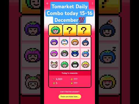 Tomarket Daily Combo Today |Tomarket Combo today 15 December |tomarket Combo #tomarketdailycombo