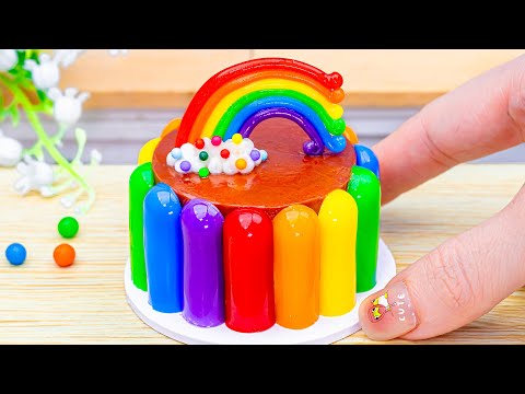 Rainbow Cake Recipes💘Amazing Miniature Rainbow Jelly Cake Decorating Ideas With Lotus Cakes