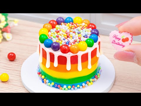 How To Miniature Cake Decorating ideas with Chocolate🌈Beautiful Mini Rainbow Fondant Cake Recipe