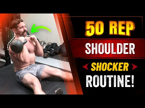 50 Rep Shoulder Shocking Growth Routine [Build DENSE Cannonball Delts!] | Coach MANdler