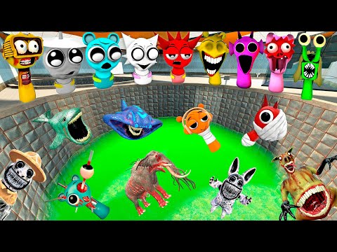 💥 SPARTAN KICKING ZOOCHOSIS MONSTERS ZOONOMALY SPRUNKI SONG FAMILY TOXIC POOL in Garry's Mod !