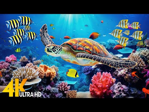 Under Red Sea 4K -Beautiful Coral Reef Fish in Aquarium, Sea Animals for Relaxation, 4K Video UHD #7