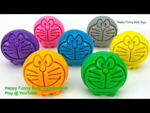 Play Doh Doraemon with Animal Molds and Learn Colors | Surprise Toys Disney Pixar Cars