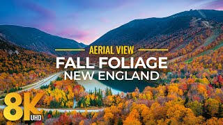 Incredible Fall Foliage of New England from Above in 8K - Autumn Ambient Drone Film (2021)