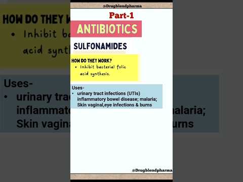 Sulphonamide Classification & MOA| Trick for sulphonamide #antibiotics #bpharma #pharmacology#shorts