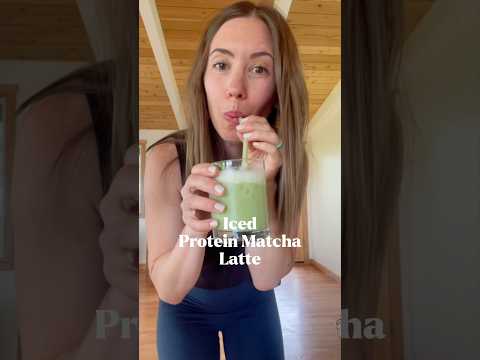 ICED PROTEIN MATCHA LATTE | Low Caffeine Latte