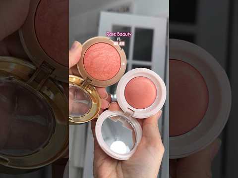 When #RareBeauty new powder blush reminds you of your favorite drugstore blush😍 #comparison #shorts