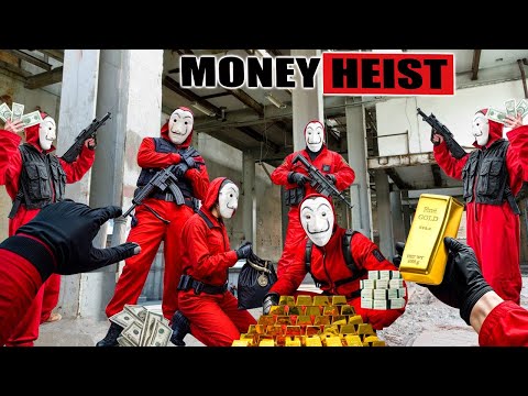 PARKOUR VS MONEY HEIST:Bad guy Robber of money and gold escape from police chase | Epic POV