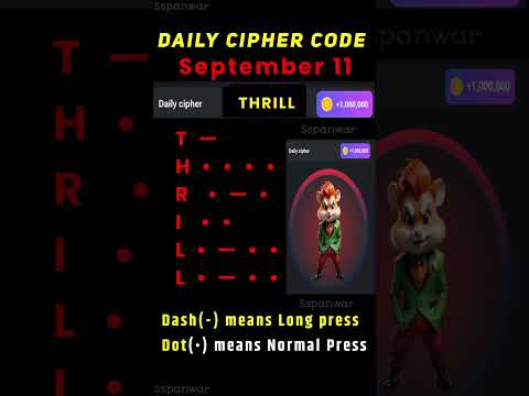 Daily cipher hamster kombat today | 11 September hamster kombat daily cipher combo | 5 million coins