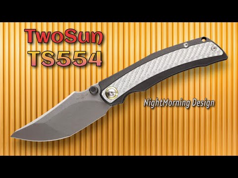 TwoSun TS554 by NightMorning Design! Big Compound Ground Tanto Framelock!