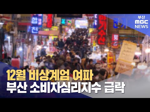 한국은행, 비상계엄에 12월 부산 소비자심리지수 급락 (2024-12-25,수/뉴스투데이/부산MBC)