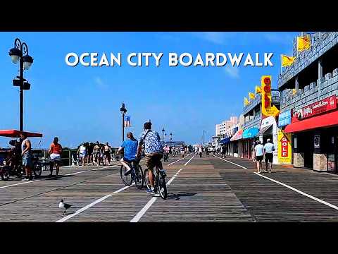 Ocean City New Jersey Boardwalk 4K | Surrey Ride Tour