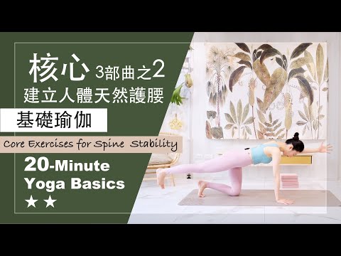 20分鐘 基礎瑜伽【核心3部曲之2】Yoga Basics ★ ★ #建立人體天然護腰 #保養脊椎 #核心虛弱無力 #年長者需要 ！