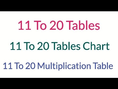 11 To 20 Tables | Tables of 11 To 20 | 11 To 20 Times Table | 11 To 20 Tables | #11to20tables #maths