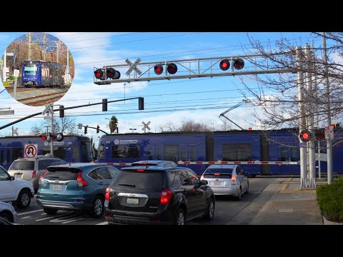 Zinfandel Dr. Railroad Crossing | SacRT Light Rail Crossing Over Switch, Rancho Cordova CA