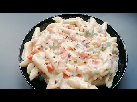 White Sauce Pasta in Eng | How to make Creamy White Sauce Pasta / White Sauce Pasta Recipe