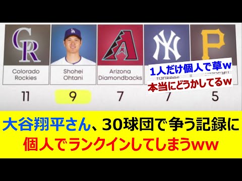 【驚愕】大谷翔平さん、30球団で争う記録に個人でランクインしてしまう【ネット反応集】