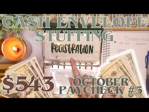 $543 Cash Envelope Stuffing | Zero Based October Paycheck #3 | 25 Year Old Budgets