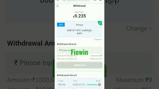 Fiewin App payment proof