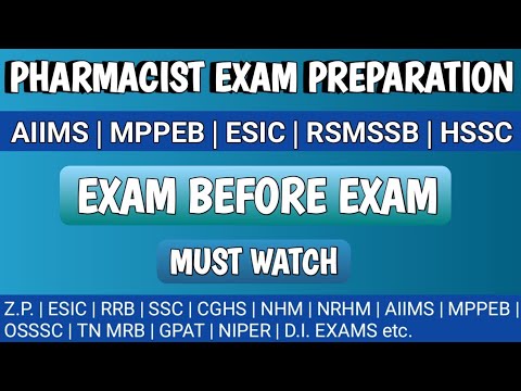 Pharmacist exam preparation | AIIMS | OSSSC | MPPEB | HSSC | RSMSSB | TN MRB | UPRVUNL @MANISH06