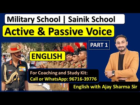 Active and Passive Voice Part 1 | Military School | RMS | Sainik School Best YouTube Channel Teacher