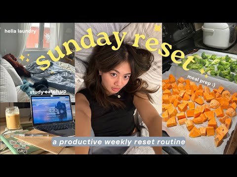 SUNDAY RESET | studying, cleaning, and prepping for the week ahead!