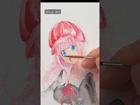 Anime Watercolor | Chika (藤原 千花) from Kaguya Sama Love is War | #shorts