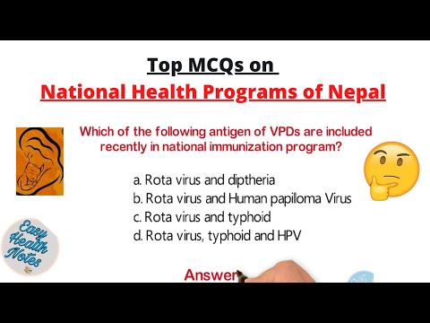 Health Programs of Nepal ।। mcqs questions & answers ।। Medical, nursing, & Public health exams