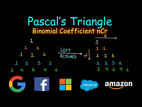 Calculate binomial coefficient nCr | Pascals Triangle