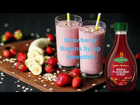 Strawberry Banana Syrup Smoothie #shorts