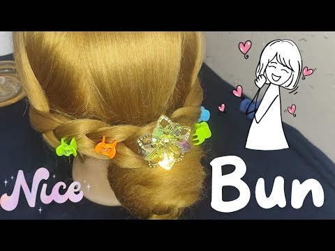 बहुत सुन्दर हेयर स्टाइल है 🤗❤👍🙏, आप एक बार बनाकर देखिए||#viralvideo #bundesign #hairtutorial #bun