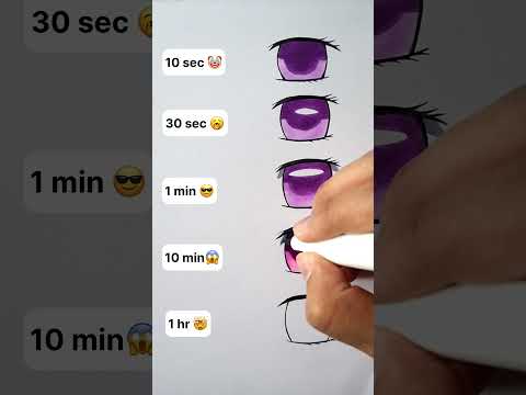 How to Draw Kanao Eyes in 10sec, 1min, 1hr #shorts