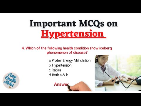 Important Hypertension mcqs questions with answer  ।। causes, symptoms, diet & preventive measures