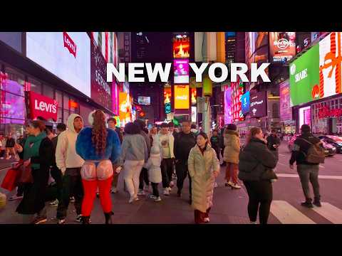 New York City 4K Walk 2024 Times Square NYC Midtown Manhattan Holiday Season NYC Walking Tour 4K ✨