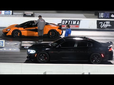 Hellcat vs McLaren - Domestic vs Import drag racing