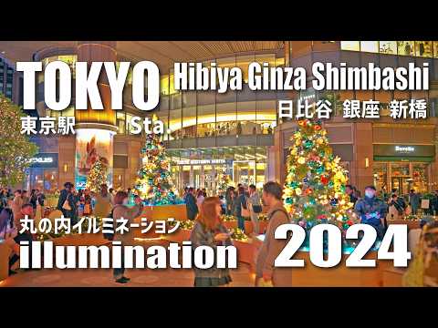 東京駅～銀座～新橋 / Night walk from Tokyo Sta. to Shimbashi via Ginza in Japan, Ambient (December 1, 2024)