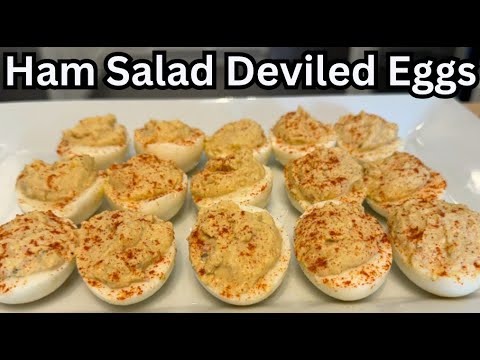 Holiday Ham Salad Deviled Eggs