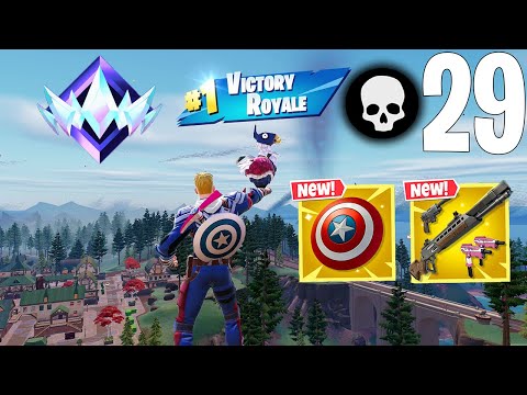 29 Elimination Solo Ranked Gameplay Wins (New! Fortnite Season 4 PS4 Controller)