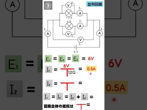 【オームの法則・超速理解－実践編③－】＃shorts 並列回路